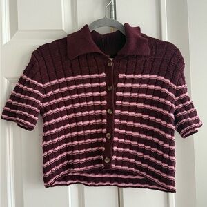 Kimchi Blue Burgundy Knit Sweater